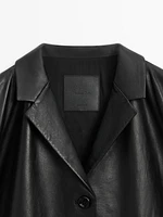 Oversize nappa leather blazer