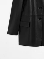 Oversize nappa leather blazer