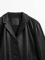 Oversize nappa leather blazer