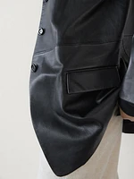 Oversize nappa leather blazer