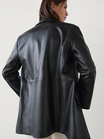 Oversize nappa leather blazer