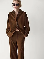 Oversize suede leather shirt