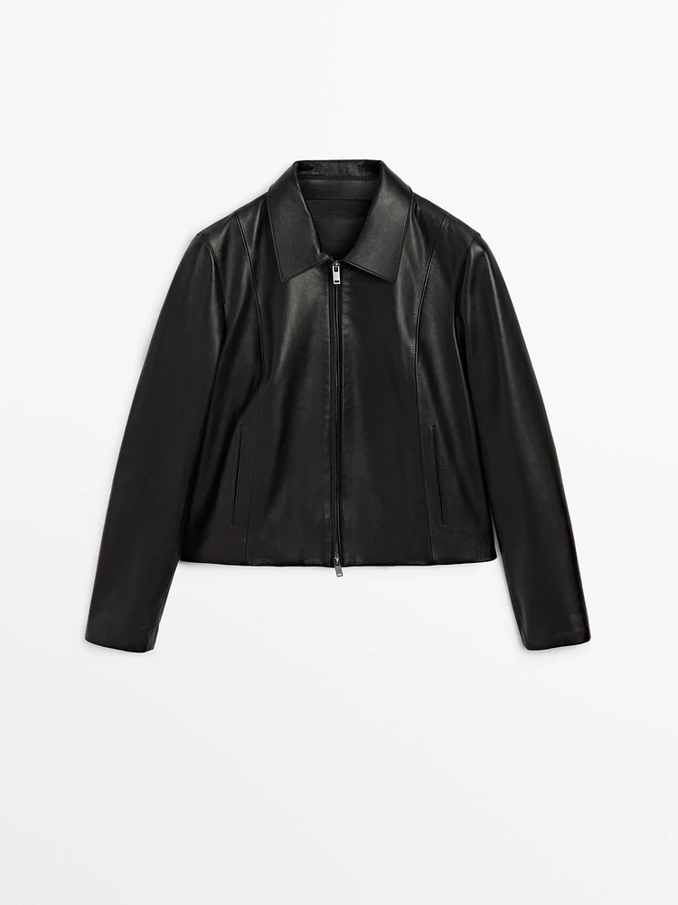 Nappa leather biker jacket