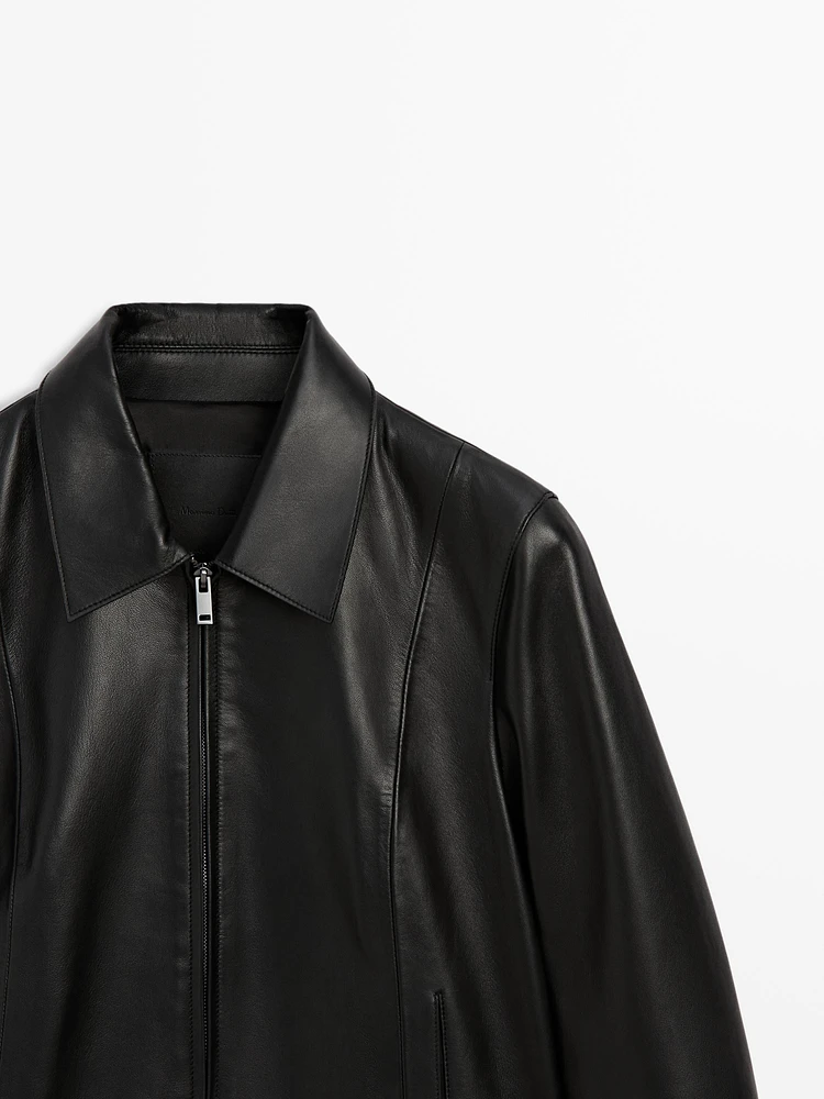 Nappa leather biker jacket