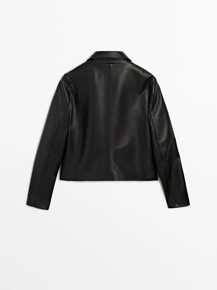 Nappa leather biker jacket