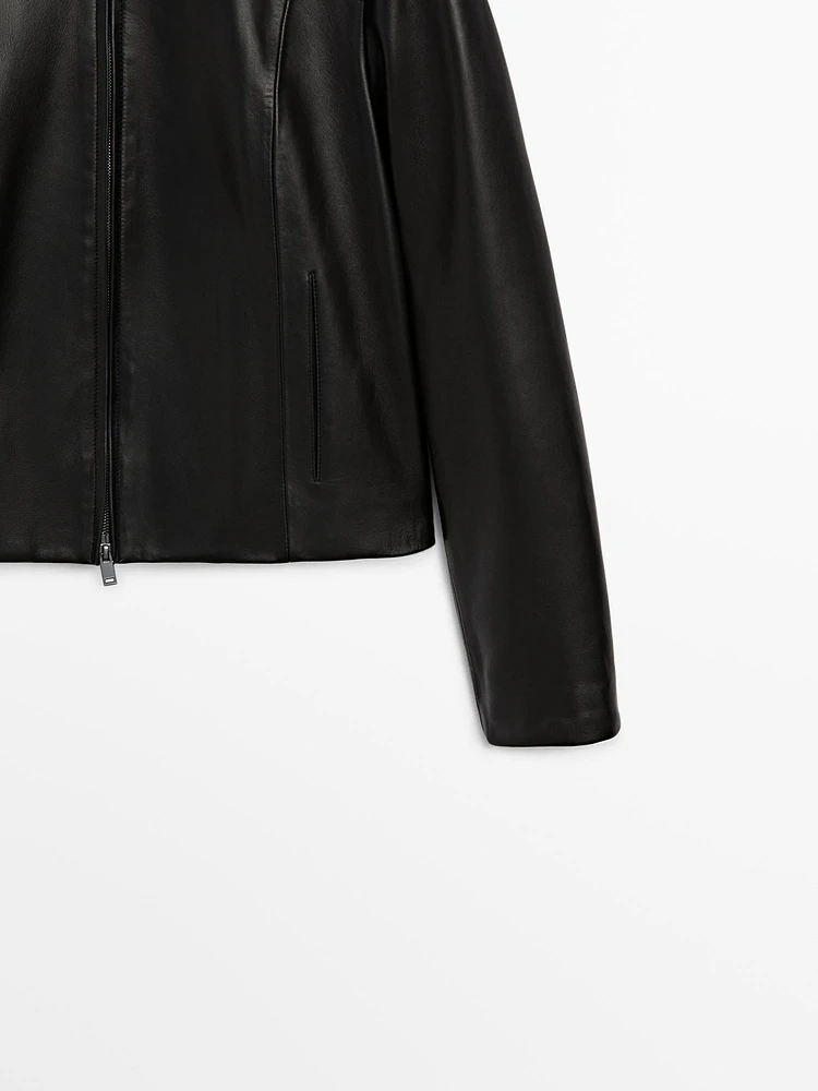 Nappa leather biker jacket