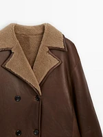 Crossover shearling coat