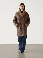 Crossover shearling coat