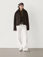 Shearling leather coat