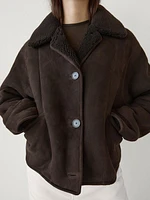 Shearling leather coat