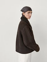 Shearling leather coat