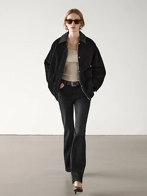 Suede cape-style jacket