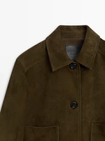 Suede jacket with buttons