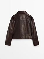 Nappa leather jacket with pockets