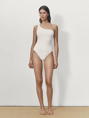 Plain asymmetric swimsuit