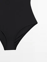 Plain asymmetric swimsuit