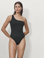 Plain asymmetric swimsuit