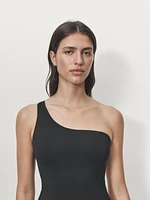 Plain asymmetric swimsuit