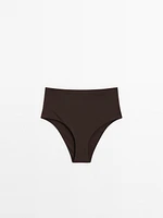 Textured high-waist bikini bottoms