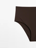 Textured high-waist bikini bottoms