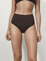 Textured high-waist bikini bottoms