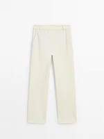 Straight-leg technical fabric trousers