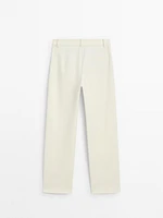 Straight-leg technical fabric trousers