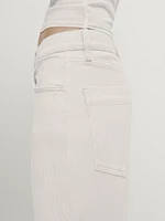 High-waist jeans with fabric detail