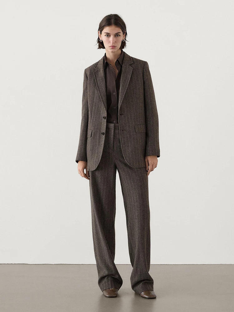 Pinstripe flannel trousers