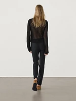 Straight-leg stretch trousers