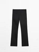 100% wool flared trousers