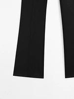 100% wool flared trousers