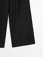 100% wool darted trousers