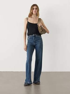 Flare-fit high-waist jeans