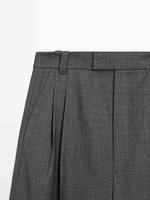 Straight-leg pleated wool trousers co-ord