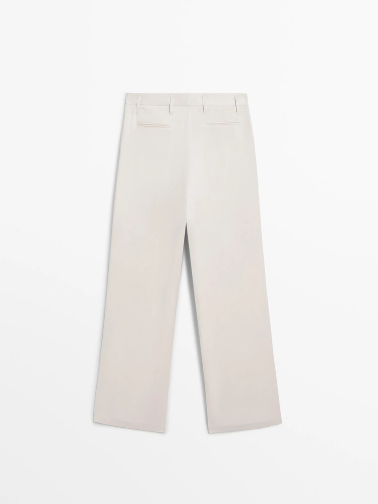 Wide leg satin trousers