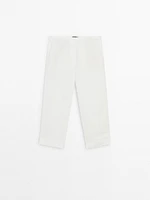 Linen blend capris