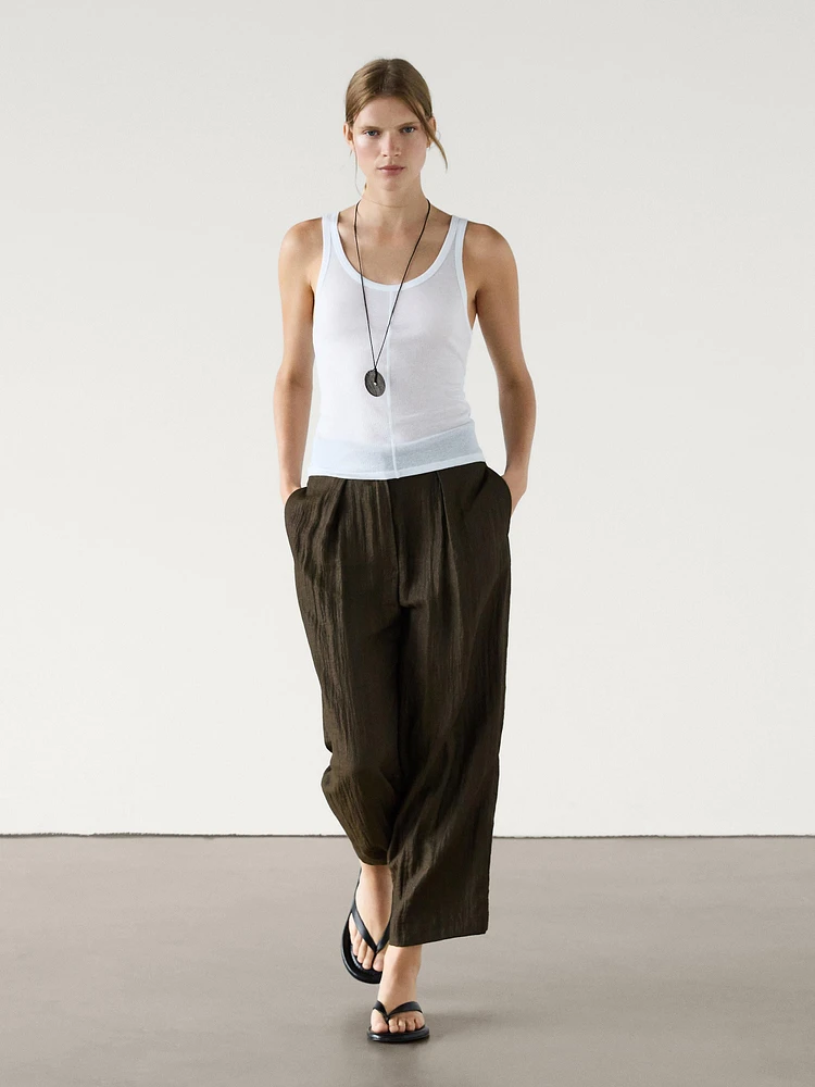 Flowing pleated co-ord trousers