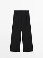 Crepe fabric trousers