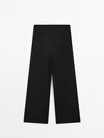 Crepe fabric trousers