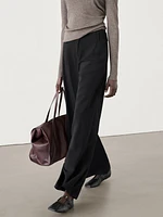 Crepe fabric trousers