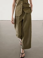 Wide-leg linen co-ord trousers