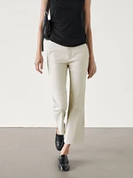 Waxed flare fit cropped trousers