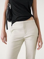 Waxed flare fit cropped trousers