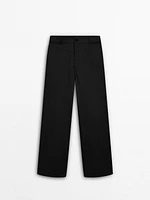 Straight-leg cropped cotton trousers