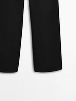 Straight-leg cropped cotton trousers