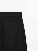 Straight-leg cropped cotton trousers