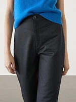 Straight-leg cropped cotton trousers