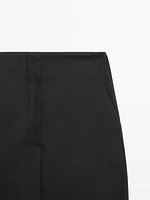 100% wool straight-leg trousers with hem detail