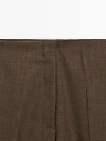 Straight-leg 100% wool trousers